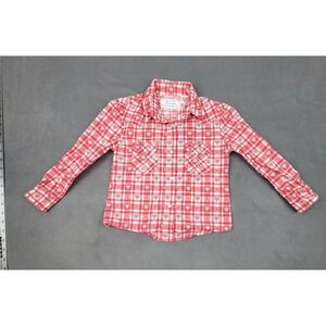 Panhandle Slim Baby Girl Western Pearl Snap Shirt XS AOP Pink Lightweight‎ Heart
